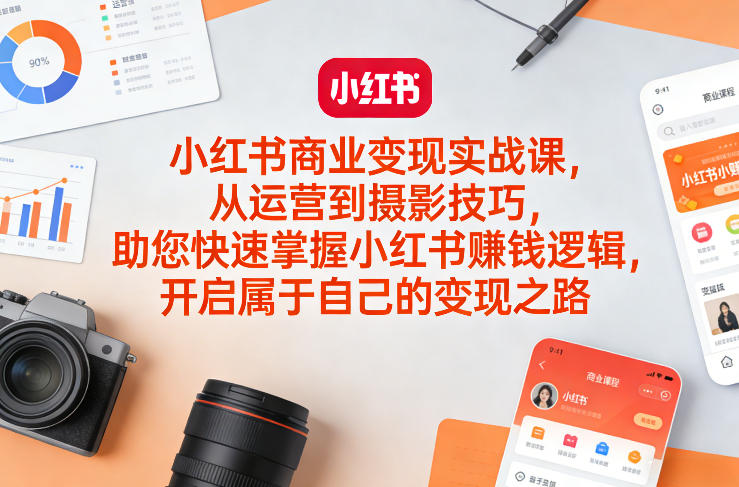小红书商业变现实战课，从运营到摄影技巧，助您快速掌握小红书賺钱逻辑，开启属于自己的变现之路-悟空知识星球
