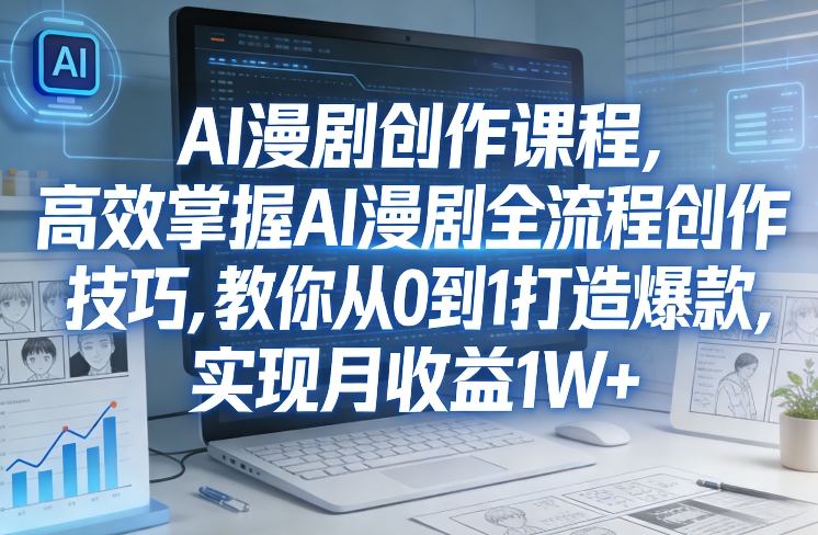 某社群AI漫剧创作课程,高效掌握AI漫剧全流程创作技巧,教你从0到1打造爆款,实现月收益1W+-悟空知识星球