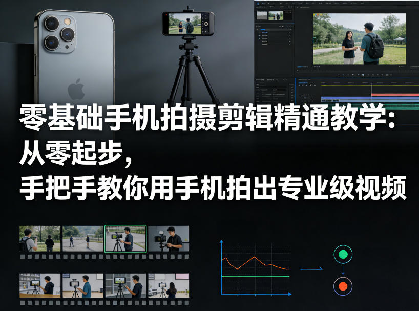 零基础手机拍摄剪辑精通教学：从零起步，手把手教你用手机拍出专业级视频-悟空知识星球