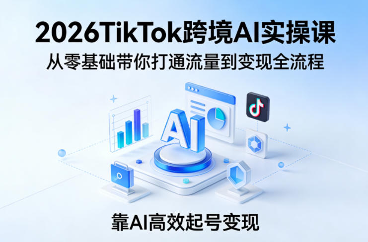 2026TikTok跨境AI实操课，从零基础带你打通流量到变现全流程，靠AI高效起号变现-悟空知识星球