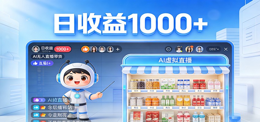 不用露脸不用说话，24小时自动卖货赚钱，全天自动直播，收益看得见-悟空知识星球