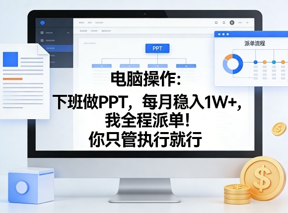 电脑操作:下班做PPT,每月稳入1W+,我全程派单!你只管执行就行【揭秘】-悟空知识星球