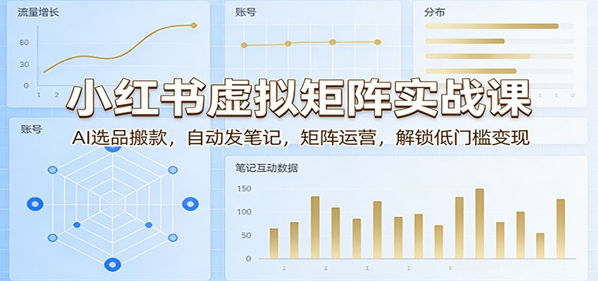 小红书虚拟矩阵实战课：AI选品搬款，自动发笔记，矩阵运营，解锁低门槛变现-悟空知识星球