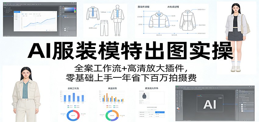 AI服装模特出图实操：全案工作流+ 高清放大插件，零基础上手一年省下百万拍摄费-悟空知识星球