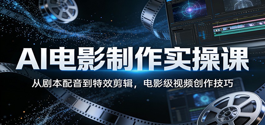 AI电影制作实操课：从剧本配音到特效剪辑，电影级视频创作技巧-悟空知识星球