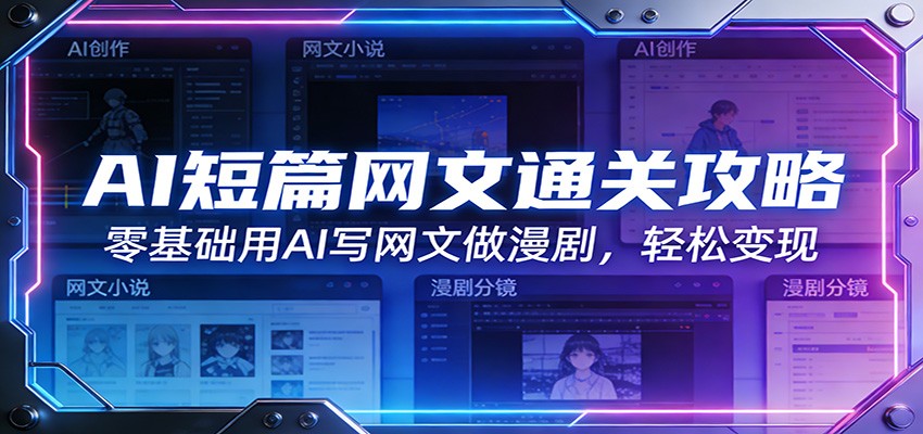 AI短篇网文通关攻略：零基础用AI写网文做漫剧，轻松变现-悟空知识星球