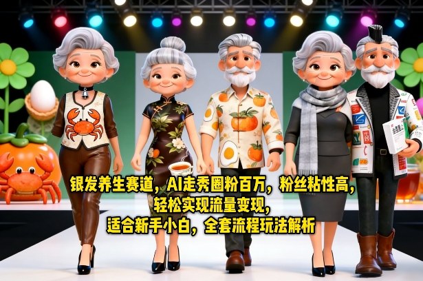 银发养生赛道,AI走秀圈粉百万,粉丝粘性高,轻松实现流量变现,适合新手小白,全套流程玩法解析-悟空知识星球
