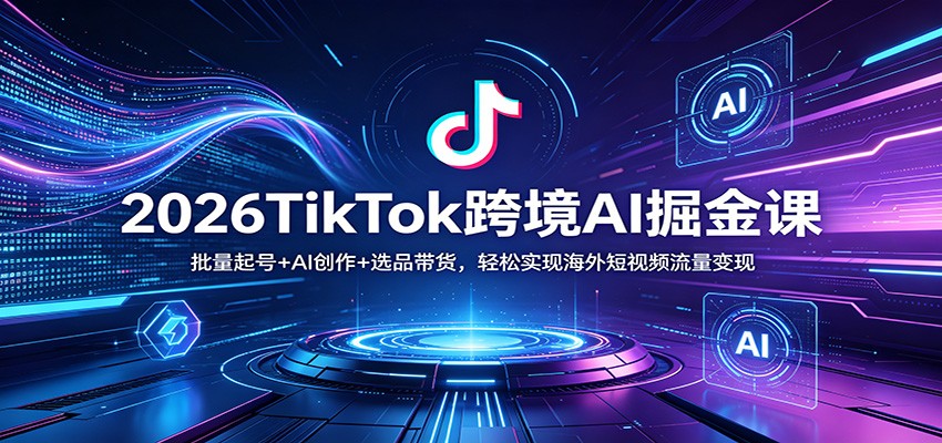 2026TikTok跨境AI掘金课：批量起号+AI创作+选品带货，轻松实现海外短视频流量变现-悟空知识星球