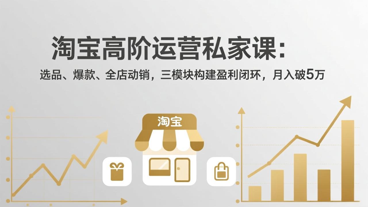 （17944期）淘宝高阶运营私家课（更新26年4月）：选品、爆款、全店动销，三模块构建盈利闭环，月入破5万-悟空知识星球