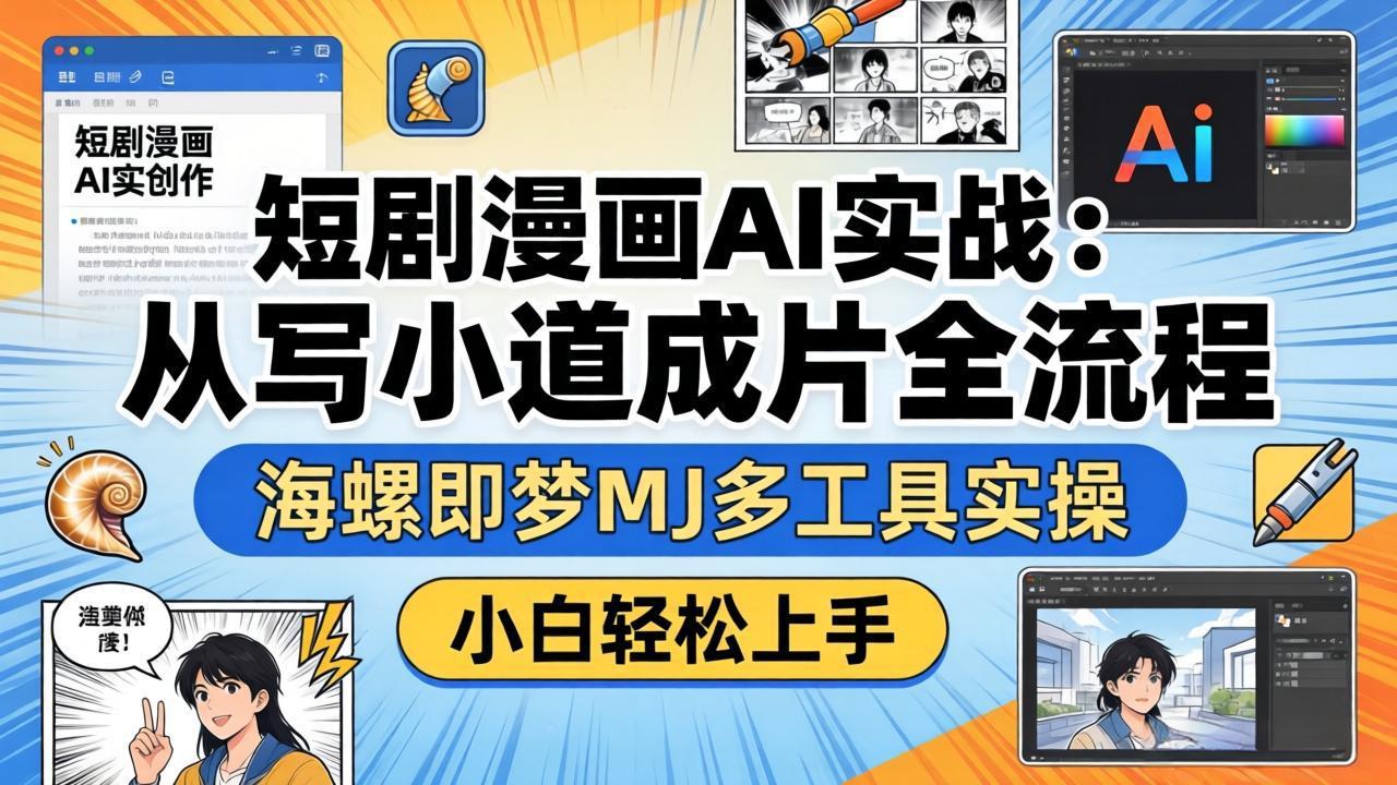 （17945期）短剧漫画AI实战：从写小说到成片全流程，海螺即梦MJ多工具实操，小白轻松上手-悟空知识星球