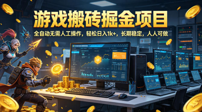游戏搬砖掘金项目，全自动无需人工操作，轻松日入1k+，长期稳定，人人可做【揭秘】-悟空知识星球