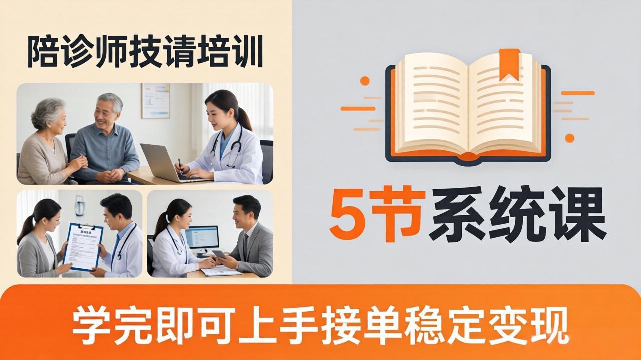 （18116期）想做陪诊师不知从何下手？5节系统课教你掌握核心技能，学完即可上手接单稳定变现-悟空知识星球