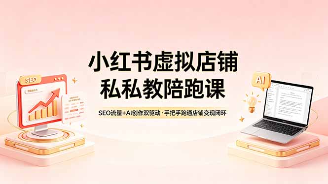 （18248期）小红书虚拟店铺私教陪跑课，SEO流量+AI创作双驱动，手把手跑通店铺变现闭环-悟空知识星球