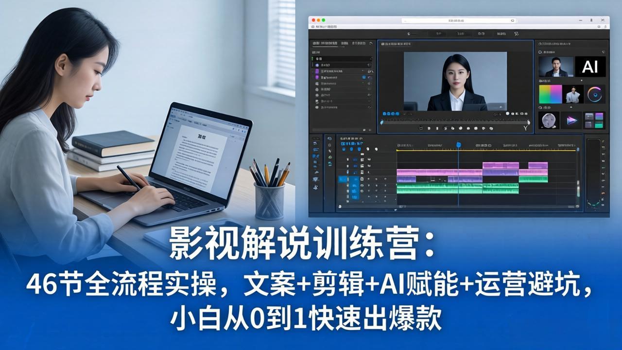 （18053期）影视解说特训营：46节全流程实操，文案+剪辑+AI赋能+运营避坑，小白从0到1快速出爆款-悟空知识星球