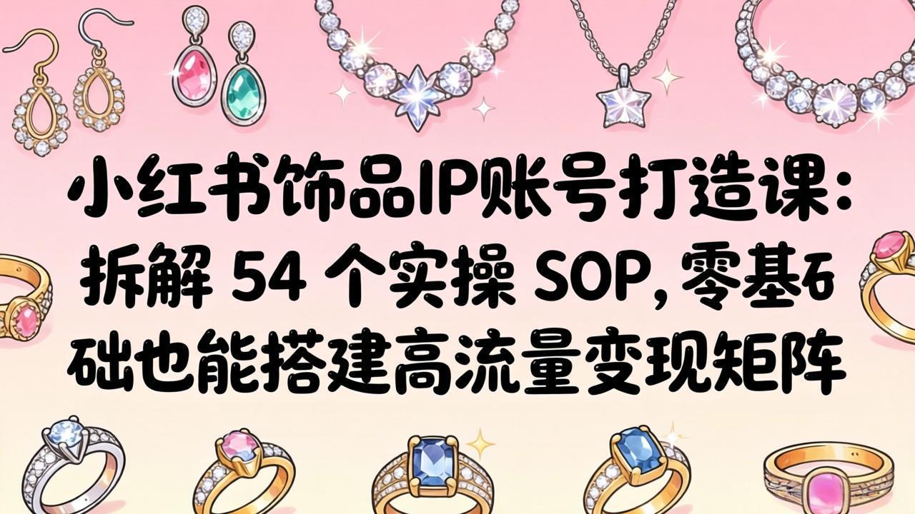 （18101期）小红书饰品IP账号打造课：拆解 54 个实操 SOP，零基础也能搭建高流量变现矩阵-悟空知识星球