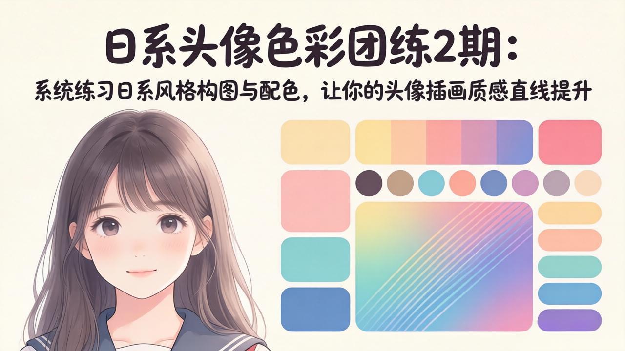（18034期）日系头像色彩团练2期：系统练习日系风格构图与配色，让你的头像插画质感直线提升-悟空知识星球