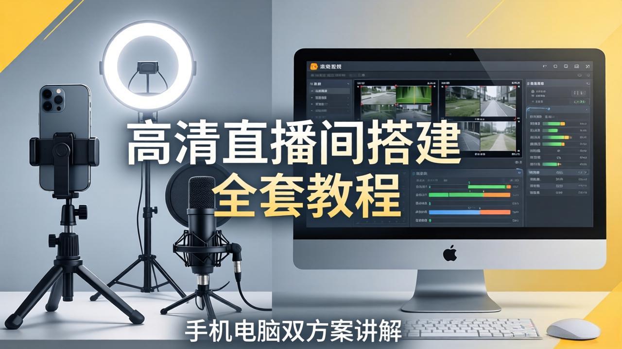 （18104期）高清直播间搭建全套教程，手机电脑双方案讲解，设备选型调试多机位实操教学-悟空知识星球