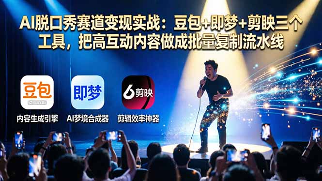 （17990期）AI脱口秀赛道变现实战：豆包+即梦+剪映三个工具，把高互动内容做成批量复制流水线-悟空知识星球