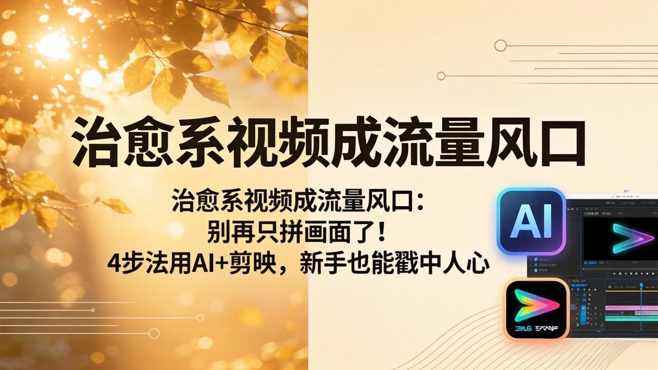 （18219期）治愈系视频成流量风口：别再只拼画面了！4步法用AI+剪映，新手也能戳中人心-悟空知识星球