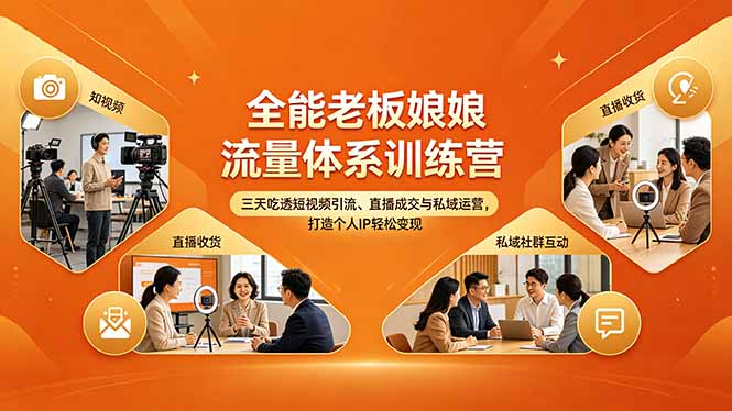 （18187期）全能老板娘流量体系训练营，三天吃透短视频引流、直播成交与私域运营，打造个人IP轻松变现-悟空知识星球