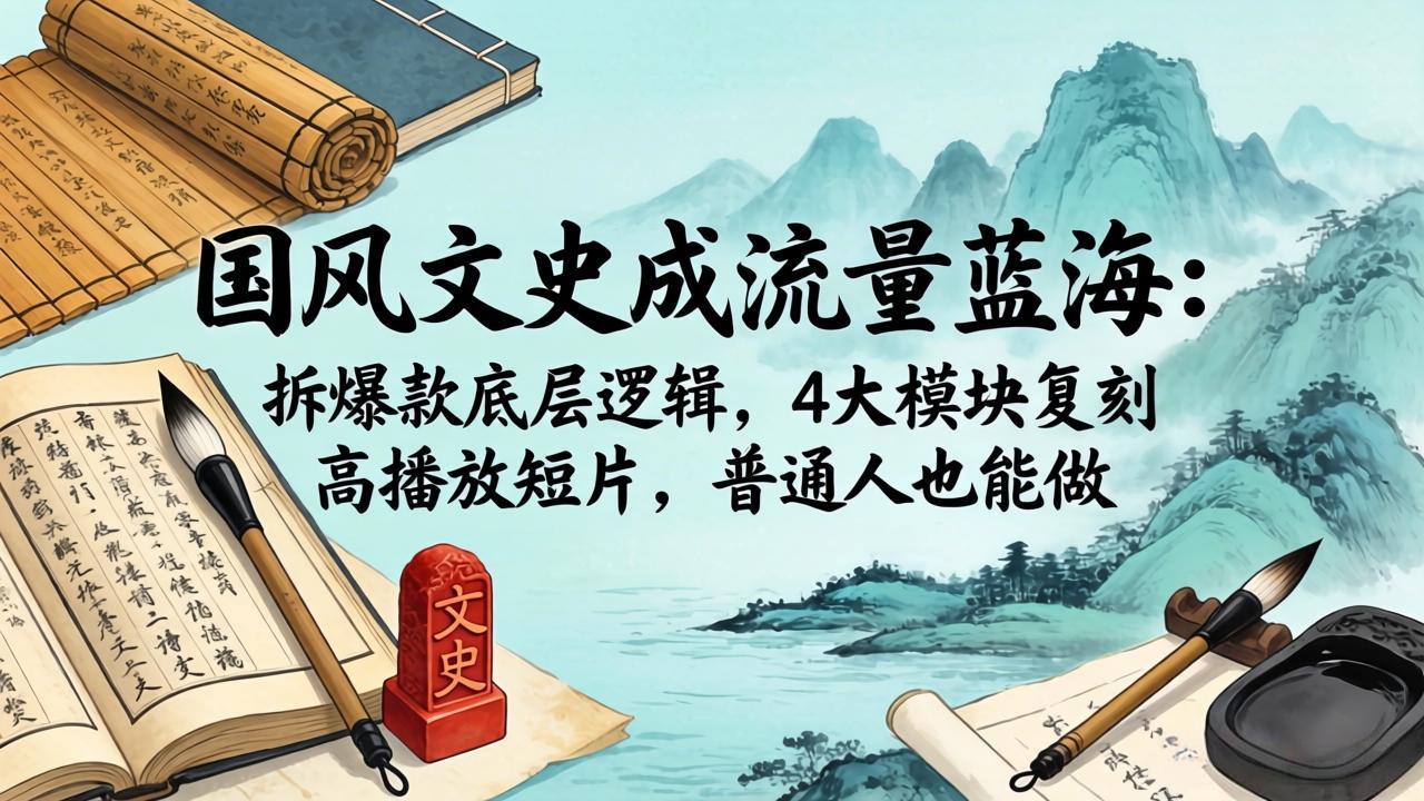 （18227期）国风文史成流量蓝海：拆爆款底层逻辑，4大模块复刻高播放短片，普通人也能做-悟空知识星球
