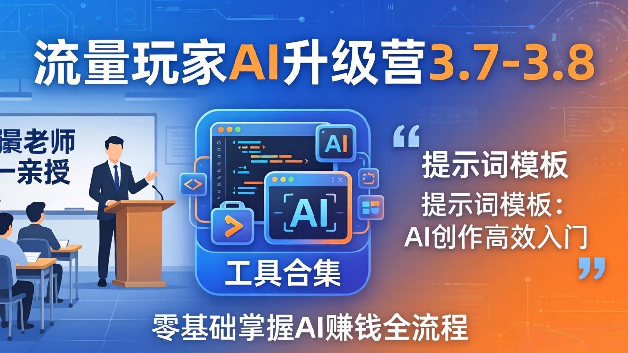 （18022期）流量玩家AI升级营3.7-3.8全套资料：多老师亲授+工具合集+提示词模板，零基础掌握AI赚钱全流程-悟空知识星球