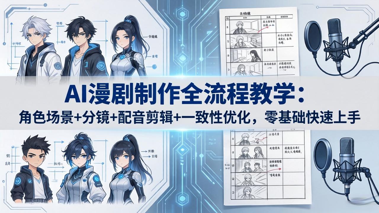 （18090期）AI漫剧制作全流程教学：角色场景+分镜+配音剪辑+一致性优化，零基础快速上手-悟空知识星球