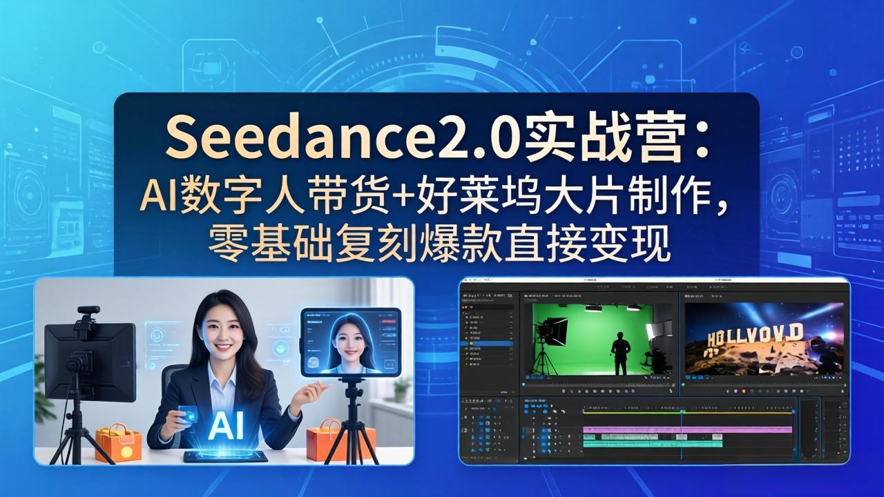 （18238期）Seedance2.0实战营：AI数字人带货+好莱坞大片制作，零基础复刻爆款直接变现-悟空知识星球