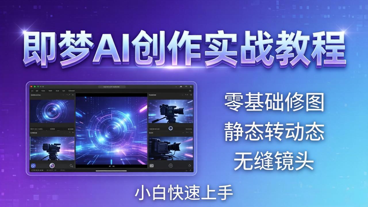 （18196期）即梦AI创作实战教程，从零基础修图到AI导演，实战教学静态转动态+无缝镜头，小白快速上手-悟空知识星球