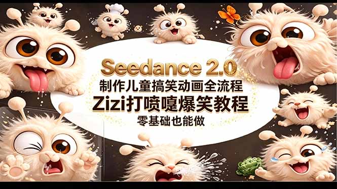 （18211期）Seedance 2.0 制作儿童搞笑动画全流程Zizi打喷嚏爆笑教程｜零基础也能做-悟空知识星球
