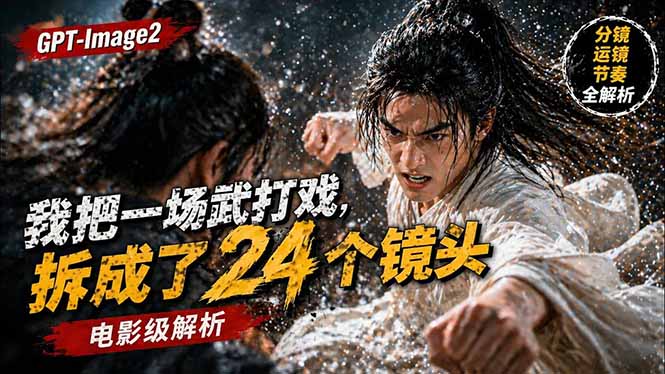 （18212期）用GPT-Image2，把一段武打对决拆成24个连续镜头，从人物建立、动作衔接、运镜节奏，到情绪爆发-悟空知识星球