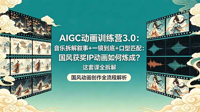 （18244期）AIGC动画训练营3.0：音乐拆解叙事+一镜到底+口型匹配：国风获奖IP动画如何炼成？这套课全拆解-悟空知识星球