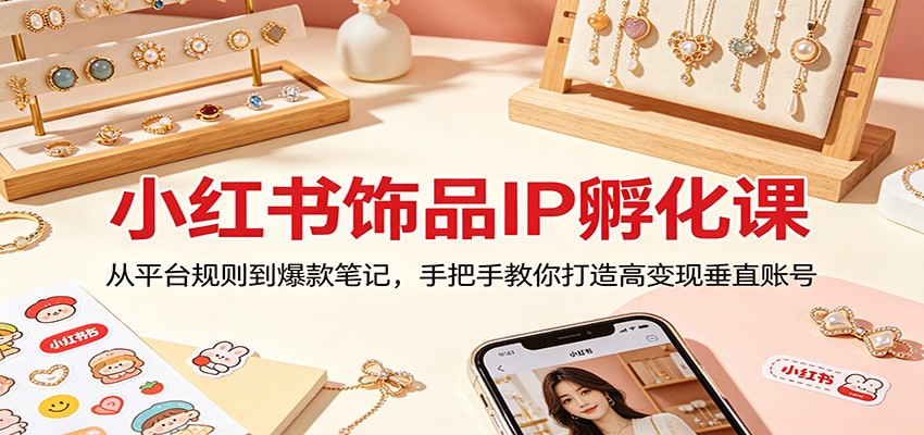 小红书饰品IP孵化课：从平台规则到爆款笔记，手把手教你打造高变现垂直账号-悟空知识星球