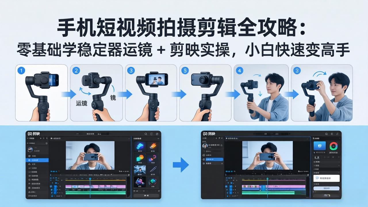 （18003期）手机短视频拍摄剪辑全攻略：零基础学稳定器运镜 + 剪映实操，小白快速变高手-悟空知识星球