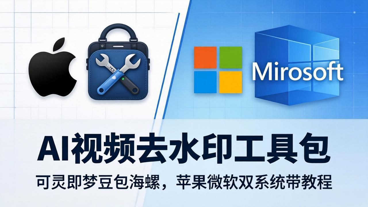 （18073期）AI视频去水印工具包：可灵即梦豆包海螺，苹果微软双系统带教程-悟空知识星球