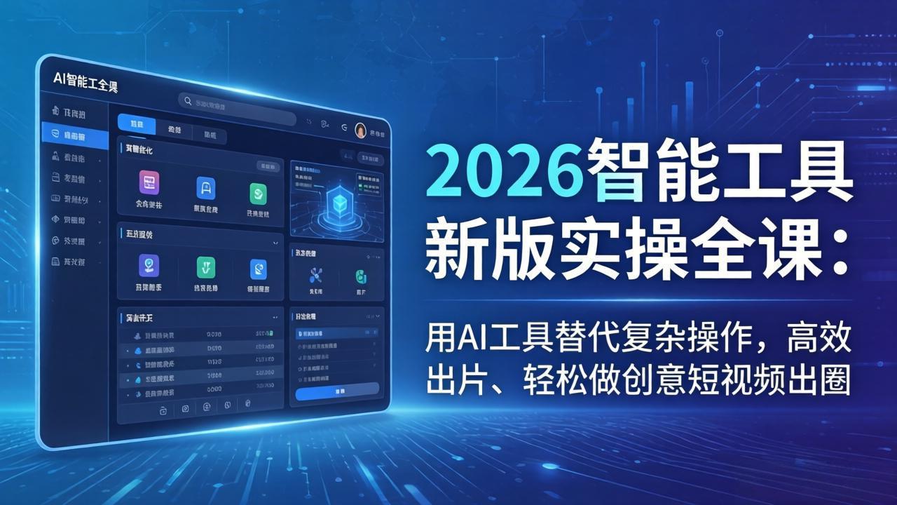 （18005期）2026智能工具新版实操全课：用AI工具替代复杂操作，高效出片、轻松做创意短视频出圈-悟空知识星球