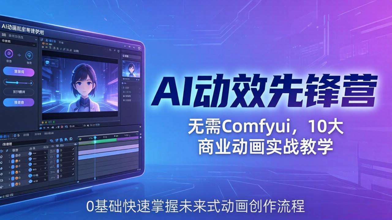 （18077期）AI 动效先锋营：无需Comfyui，10大商业动画实战教学，0基础快速掌握未来式动画创作流程-悟空知识星球