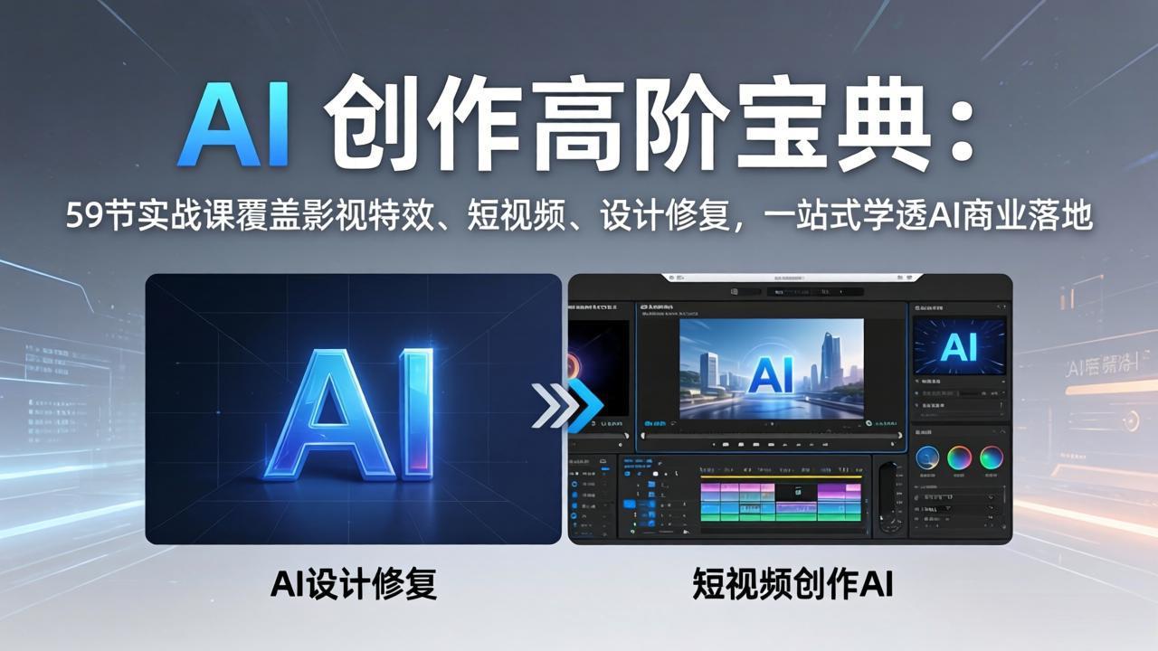 （17887期）AI 创作高阶宝典：59节实战课覆盖影视特效、短视频、设计修复，一站式学透AI商业落地-悟空知识星球