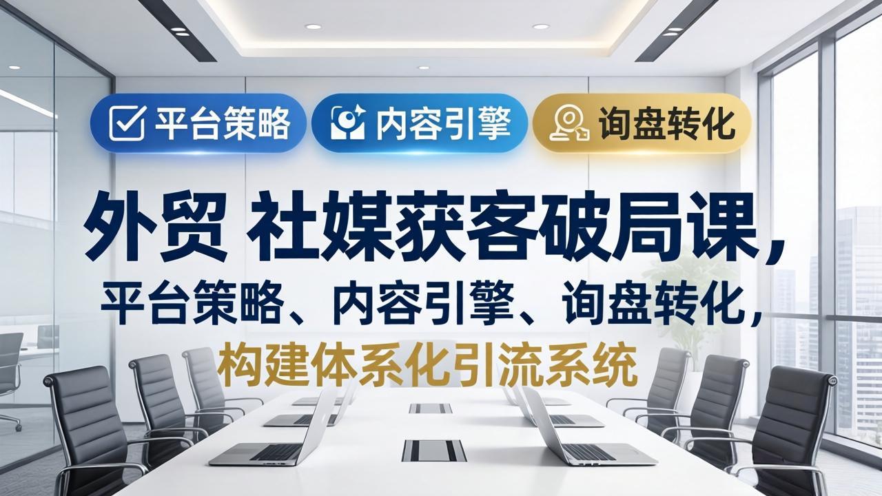 (17901期)外贸 社媒获客破局课,平台策略、内容引擎、询盘转化,构建体系化引流系统(更新26年3月)-悟空知识星球