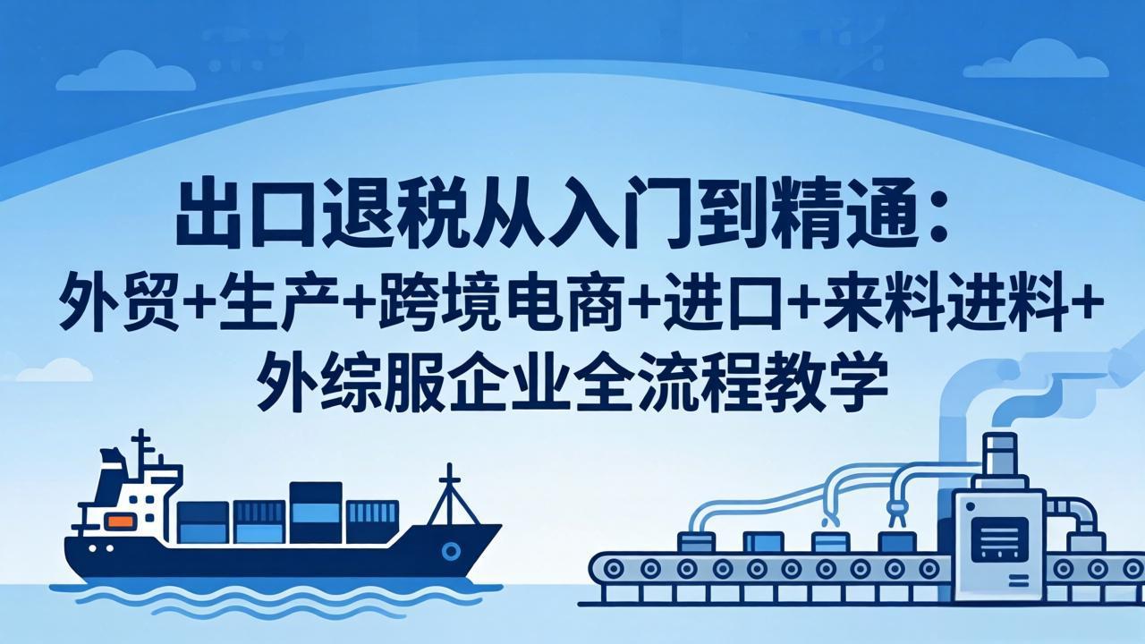 （18065期）出口退税从入门到精通：外贸+生产+跨境电商+进口+来料进料+外综服企业全流程教学-悟空知识星球