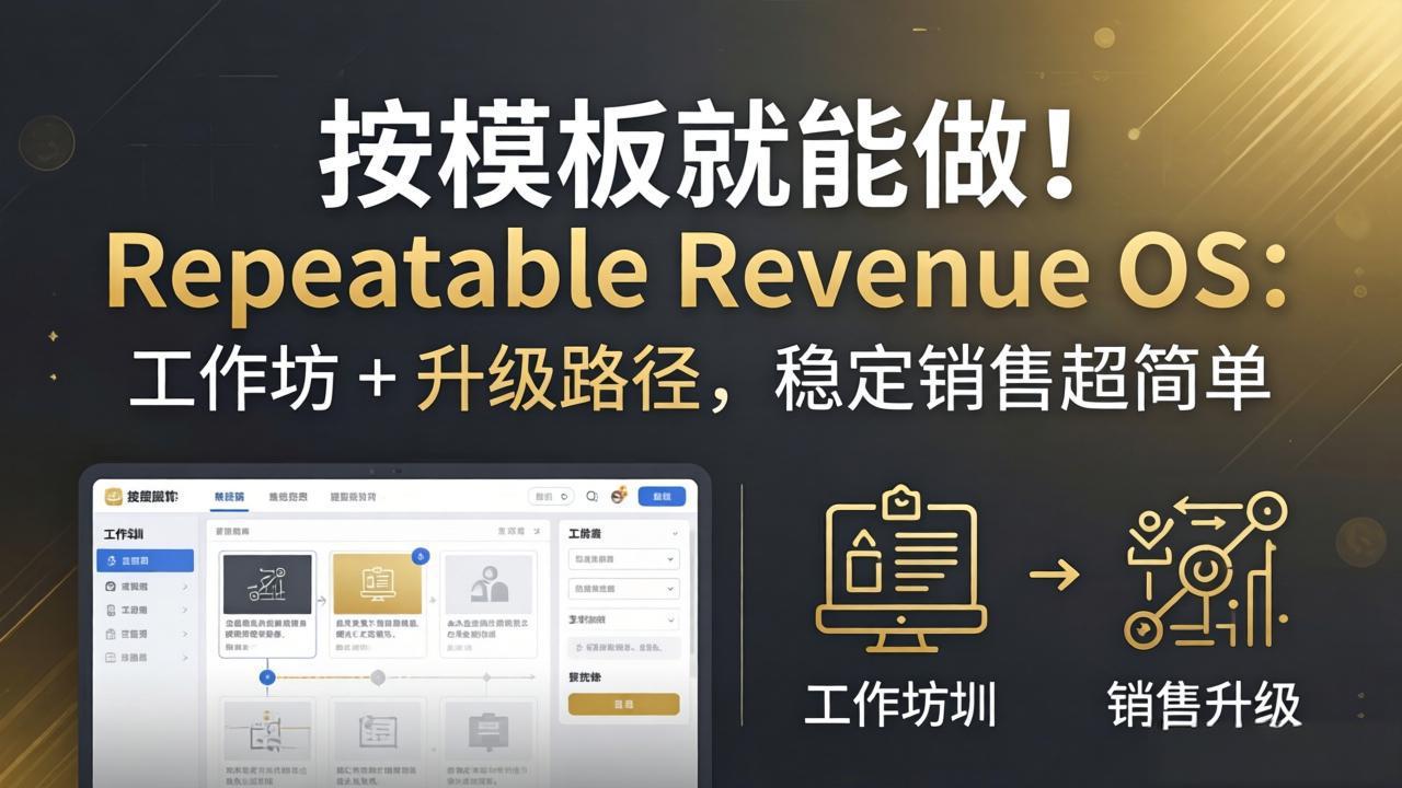 （18085期）按模板就能做！Repeatable Revenue OS：工作坊 + 升级路径，稳定销售超简单-悟空知识星球