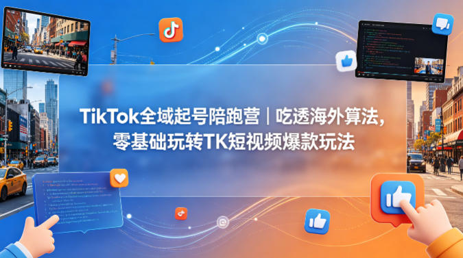 TikTok全域起号陪跑营｜吃透海外算法，零基础玩转TK短视频爆款玩法-悟空知识星球