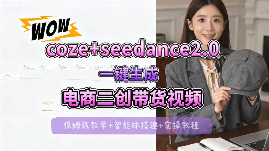 【Coze工作流搭建实操教程】seedance2.0+coze一键生成电商二创带货视频，全流程保姆级教学-悟空知识星球