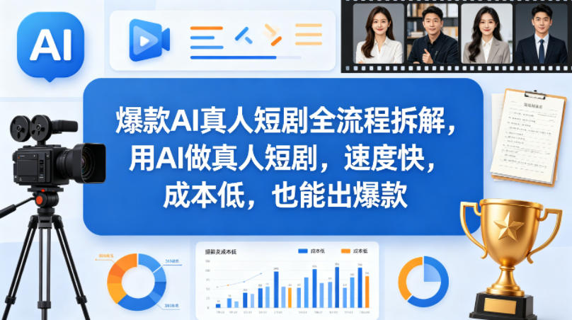 爆款AI真人短剧全流程拆解，用AI做真人短剧，速度快，成本低，也能出爆款-悟空知识星球