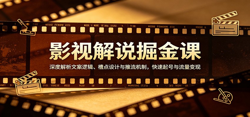 影视解说掘金课：深度解析文案逻辑、槽点设计与推流机制，快速起号与流量变现-悟空知识星球