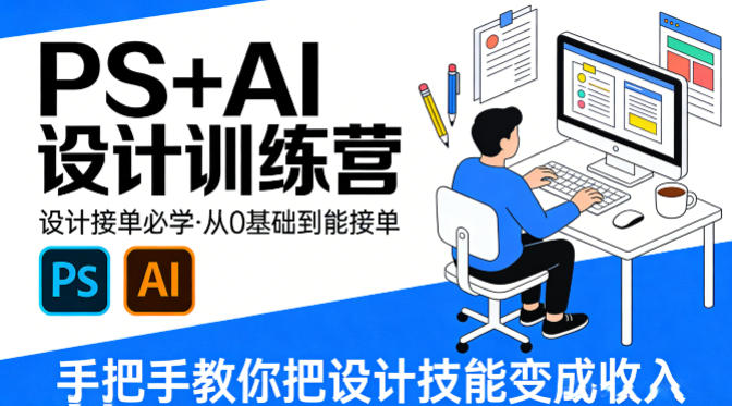 设计接单必学，PS+AI设计训练营，从0基础到能接单，手把手教你把设计技能变成收入-悟空知识星球