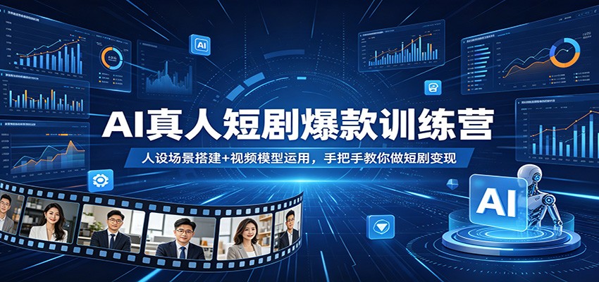 AI真人短剧爆款训练营：人设场景搭建+视频模型运用，手把手教你做短剧变现-悟空知识星球