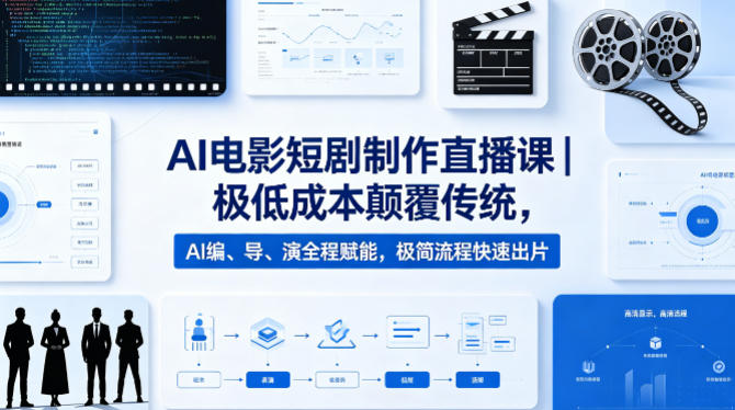 AI电影短剧制作直播课｜极低成本颠覆传统，AI编、导、演全程赋能，极简流程快速出片-悟空知识星球