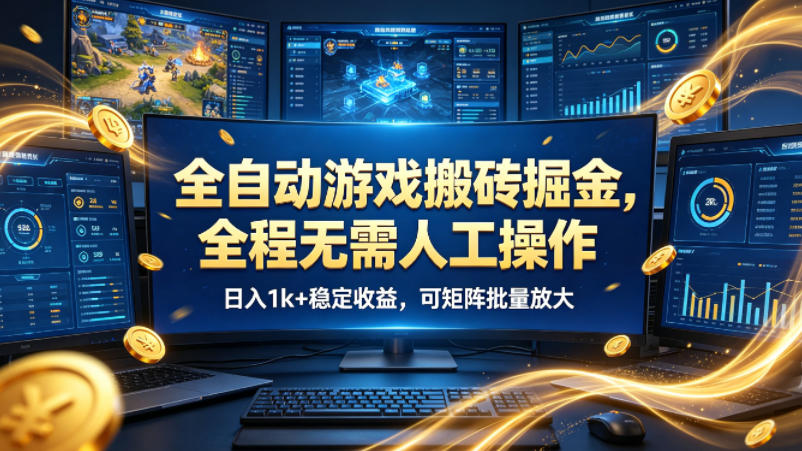 全自动游戏搬砖掘金，全程无需人工操作，日入1k+稳定收益，可矩阵批量放大【揭秘】-悟空知识星球