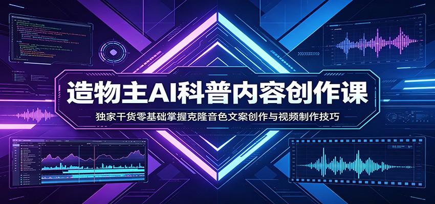 AI科普内容创作课：独家干货零基础掌握克隆音色文案创作与视频制作技巧-悟空知识星球